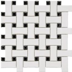 a white and black mosaic tile pattern