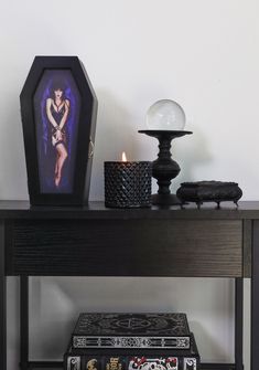 base|black Coffin Table, Girly Goth, Tinky Winky, Koi Footwear, Coffin Box, Spooky Movies, Spooky House, Goth Decor, Maximalist Decor