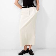 Elevate Your Women's Suiting With Our Harry Suiting Midi Skirt. This Smooth Skirt Falls To A Flattering Midi Length, Versatile For Workdays To Occasions, Whilst Hosting Handy Belt Loops And Side Pockets. White Maxi Skirt For Spring Workwear, Classic Midi-length Bottoms For Summer, Classic Maxi Skirt For Summer Workwear, Spring Office Maxi Skirt With Lining, Formal Midi Skirt For Spring, Formal Spring Midi Skirt, Wide-leg Skirt For Spring Workwear, Spring Workwear Wide Leg Skirt, Spring Workwear Skirt With Wide Leg