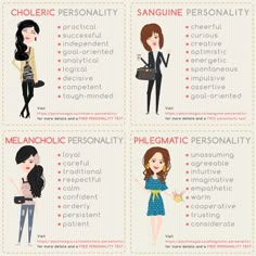 Phlegmatic Temperament, Melancholic Personality, Sanguine Personality, Phlegmatic Personality, 4 Personality Types, Temperament Types, Personality Types Chart, Four Temperaments, Big Five Personality Traits