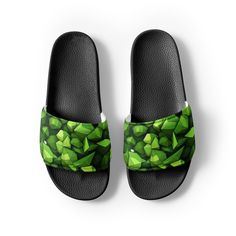 These Light Green Rocks Women's Slides effortlessly blend istic design with comfort and style. Crafted with meticulous attention to detail, these slides are perfect for the fashion-forward woman who wants to make a statement. The light green color adds a refreshing touch, while the rocks pattern adds a unique and eye-catching element. Whether you're strolling around town or enjoying a casual day out, these slides are sure to elevate your outfit and provide all-day comfort. Shop now and add a tou Casual Green Slip-on Slides, Comfortable Green Slide Slippers, Comfortable Green Synthetic Slippers, Green Synthetic Slides, Comfortable Green Open Toe Slides, Green Slide Sandals For Vacation, Comfortable Green Sandals, Green Casual Beach Slides, Casual Green Slides