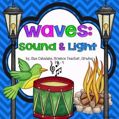 waves sound and light poster with a bird next to a drum on the fire place