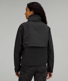 Always Effortless Jacket | Women's Coats & Jackets | lululemon Lululemon Nylon Outdoor Outerwear, Lululemon Black Functional Outerwear, Lululemon Outerwear With Double-lined Hood For Winter, Lululemon Winter Outerwear With Double-lined Hood, Technical Black Moisture-wicking Outerwear, Water Repellent Jacket, Grey Clouds, Lululemon Women, Dress Bra