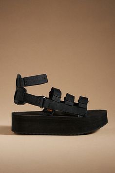 * Recycled polyester upper* Rubber insole, sole* Clasp styling* Imported Teva Platform, Flatform Sandals, Shopping Wishlist, Faux Fur Throw, Sport Sandals, Spring 2023, Black Fits, Shoe Shop, Black Sandals