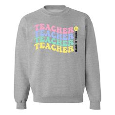 Fill in with your name🍎 Light up your classroom in style (and function) with this Make it Yours™ Crewneck for teachers! Casual Customizable Sweatshirt For School, Casual Tops With Custom Text For School, Casual School Tops With Custom Text, United Monograms, Lilly Inspired, Long Sleeve Baseball Tee, Matching Sets Outfit, Fall Denim, S Monogram