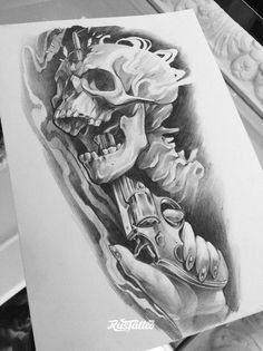 Flash Art Tattoos, Chicanas Tattoo, Evil Skull Tattoo, Gangsta Tattoos, Kunst Tattoos, Chicano Tattoos, Chicano Art Tattoos, Skulls Drawing, Sketch Tattoo Design