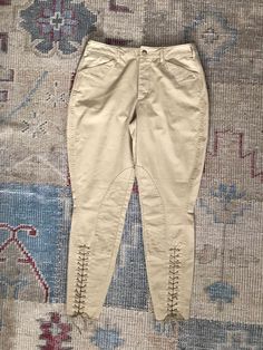 Ralph lauren vintage riding pants or jodhpurs classic riding breeches, laced legs equestrian dressage riding i never wore womenswear  slim fit polo ralph lauren  size 4 from out collector's closet approximate measurements inches waist 30 inseam 29 Fitted Full-length Riding Breeches, Fitted Full-length Riding Pants, Equestrian Dressage, Portland Me, Ralph Lauren Vintage, Riding Breeches, Equestrian Riding, Riding Pants, Slim Fit Polo