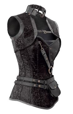 Brocade Overbust Corset With Detachable Belt and Jacket Authentic Corsets, Waist Cincher Corset, Steampunk Corset, Style Steampunk, Steampunk Cosplay, Clothing Design Sketches, Gothic Corset, Overbust Corset, Steampunk Clothing