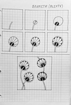 a sheet of paper with flowers drawn on it