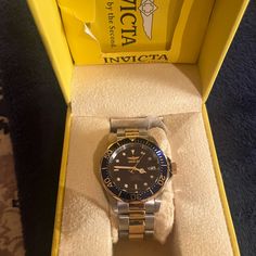 New Invicta Two Tone Gold Men’s Watch With Chronograph Settings. Just Awesomea Time Piece For Any Occasion That Can Be Dressed Up Or Down. Ask Anyoneincluding Mei Own 20 Of Them. Rolex Watches For Men Most Expensive, Invicta Mens Watch, Black Rubber Bands, Mens Invicta Watches, Gold Plated Watch, Rolex Watches For Men, Star Wars Men, Gold Watch Men, Invicta Watches