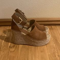 Nwt Marc Fisher Espadrille Wedge Sandal Size 8.5 Brand New Discontinued, Rare Style Suede Straps And Cover 4” Wedge And 1 1/2 “ Platform Peep-Toe Wedges Bundle & Save Slip-on Platform Wedge Espadrille Sandals, Brown Espadrille Wedge Heels, Brown Espadrille Wedge Sandals With Ankle Strap, Brown Espadrille Wedge Heel Sandals, Brown Espadrille Heels With Round Toe, Brown Cushioned Wedge Heel Espadrilles, Brown Espadrille Open Toe Wedge Sandals, Brown Open Toe Espadrille Wedge Sandals, Wedge Heels With Woven Sole In Medium Width