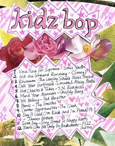 a kidz - boop poster with flowers on it