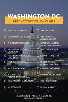 the washington dc destinations you can't miss info sheet for your trip to washington d c