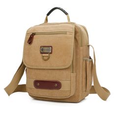 PRICES MAY VARY. Unique style: Sunsomen always prioritizes unique style, durability, and durability. We have created multiple small canvas messenger bags that are deeply loved by everyone. Size and weight: Size: 31*23*10/cm,12*9*4/inch. weight: 0.55kgs/1.2ib. Medium size, suitable for men and women. Unique Construction: This medium sized messenger bag has increased the size of previous bags and is suitable for carrying 13 inch computers and personal items. The shoulder straps can be adjusted, an Cheap Men's Bags With Cell Phone Pocket, Messenger Bag With Water Bottle, Khaki Bags With Multiple Pockets At Affordable Prices, Bag With Water Bottle Pocket, Small Travel Bag, Small Messenger Bag, Man Purse, Canvas Messenger Bag, Messenger Bag Men