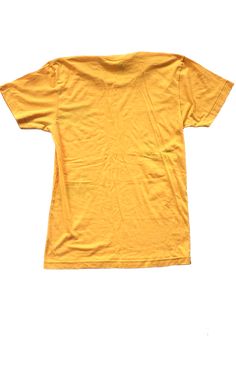 Details: Material: 50% Cotton; 50% Polyester Size: Unisex Small No holes or stains Screen Print Crew Neck Tops, Solid Color Crew Neck Top With Screen Print, Basic Yellow Pre-shrunk Tops, Relaxed Fit Pre-shrunk Yellow Tops, Yellow Relaxed Fit Pre-shrunk Top, Structured Jacket, Small Coin Purse, Ruffle Sleeve Blouse, Sequin Jacket