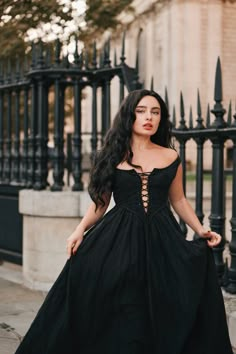 Anis 23 | Lace-up Jacquard Linen Corset Dress Witch Dress Sewing Pattern, Gothic Dress With Sweetheart Neckline, Gothic Evening Dress With Fitted Bodice, Gothic A-line Formal Dress, Elegant Medieval Dress With Fitted Bodice For Formal Occasions, Elegant Formal Medieval Dress With Fitted Bodice, Linen Corset, Dark Beauty Fashion, Fair Outfits