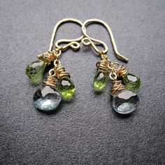 Pretty peridot & topaz Blue Topaz Birthstone Drop Earrings, Nickel-free Peridot Elegant Jewelry, Elegant Peridot Nickel-free Jewelry, Nickel-free Apatite Dangle Jewelry, Elegant Nickel-free Peridot Jewelry, Peridot Gemstone Dangle Jewelry, Peridot Gemstone Drop Earrings, Peridot Dangle Earrings For May Birthstone, Fine Jewelry With Peridot And Matching Earrings