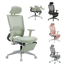 an office chair with different colors and styles