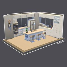 Sims 4 Ideas Interior, Kitchen Sims 4 Ideas, Sims 4 Color Palette, Sims 4 Kitchen Base Game, Kitchen Ideas Sims, Sims 4 Kitchen Ideas Base Game