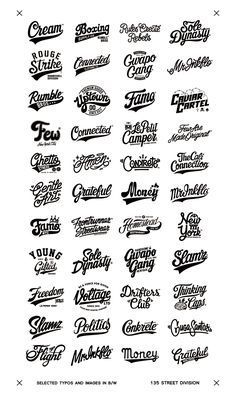 some type of lettering that is black and white