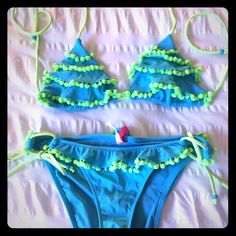 Nwt. Victoria's Secret Bikini. Size Small Blue Swimwear For Holiday Beach Season, Blue Swimwear For Summer Holiday, Victoria's Secret Beachwear Swimwear For Party, Victoria's Secret Party Beachwear Swimwear, Victoria's Secret Stretch Swimwear For Parties, Victoria's Secret Summer Party Swimwear, Mermaid Baby, Doll Aesthetic, Baby Mermaid