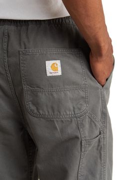 Made from durable organic-cotton twill, these straight-leg pants with an elastic waist are sure to be your everyday go-to. 29 1/2" inseam; 15" leg opening; 15" front rise; 16 1/2" back rise (size Medium) Elastic waist Front slant pockets; back patch pockets 100% organic cotton Dry clean or machine wash, tumble dry Imported Relaxed Fit Work Pants With Straight Hem, Relaxed Fit Work Pants With Hip Pockets For Fall, Casual Work Pants With Side Pockets, Everyday Cargo Pants With Elastic Waistband And Tapered Leg, Everyday Tapered Leg Cargo Pants With Elastic Waistband, Everyday Tapered Pants With Side Pockets, Utility Work Pants With Elastic Waistband And Tapered Leg, Utility Work Pants With Elastic Waistband, Casual Work Pants With Relaxed Fit And Patch Pockets