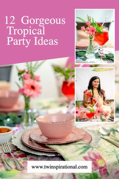 Tropical Party Tropical Food, Tropical Drink, Tropical Party, Tropical Fruit, Palm Leaves, Tablescapes, Floral Arrangements