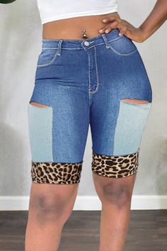 Product NameMedium Blue Fashion Casual Patchwork Leopard Ripped High Waist Skinny Denim ShortsItem NO.L6204293049Weight0.6450 kg = 1.4220 lb = 22.7517 ozCategoryBOTTOMSTagCASUAL , Fashion , Patchwork , Skinny , High Waist , Ripped , Leopard , Denim , Jeans , Yes(Elastic) , Conventional , Zipper HaspMaterialDenimStyleFashion,CasualPattern TypePatchwork,LeopardElementRippedElasticYes(Elastic)Suit TypeJeansFit TypeSkinnyWaist TypeHigh WaistClosure TypeZipper HaspProfileConventionalTypePatchworkSize Knee-length Denim Blue Shorts, Blue Knee-length Denim Shorts, Patchwork Denim Blue Jean Shorts, Blue Denim Patchwork Jean Shorts, Purple And Gold Dress, Tight Fitted Dresses, Fashion Patchwork, Suit Type, Sportswear Fashion