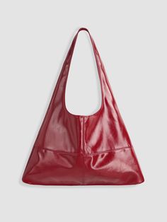 Solid Faux Leather Large Capacity Tote Shopper Bag - Cider - Pattern Type: Solid - Adjustable Straps: No - Bag Type: Tote Bag,Shopper Bag - Bag Size: Large - Material: Faux Leather - Strap Detail: Fixed Shoulder Straps - Bags Closure: Open Top - More colors and sizes available Red Leather Tote Bag, Glamorous Outfits, Red Purse, Faux Leather Bag, Shoulder Strap Bag, Red Purses, Oui Oui, Fabric Bags, Trendy Clothes For Women