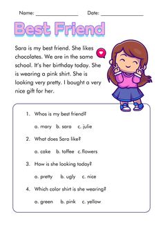 the best friend worksheet for kids to learn how to say and use it