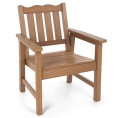 a wooden chair on a white background