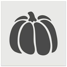 a black and white pumpkin icon on a light gray background with the text, ` `