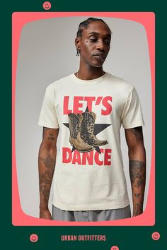 Get your dancing shoes on with this graphic tee. Classic crewneck design cut from soft jersey complete with a crewneck, short sleeves and a relaxed fit. Topped with a 'Let's Dance' print to front. Content + Care 100% Cotton Machine wash Imported Size + Fit Model is wearing a size Medium Use our size guide to check how this product fits | Urban Outfitters UO Let's Dance Tee in White, Men's at Urban Outfitters Urban Outfitters Relaxed Fit T-shirt For Spring, Urban Outfitters Relaxed Fit T-shirt For Streetwear, Urban Outfitters Summer Text Print T-shirt, Urban Outfitters Graphic Tee With Text Print, Relaxed Fit Graphic T-shirt From Urban Outfitters, Urban Outfitters Relaxed Fit Graphic T-shirt, Urban Outfitters Relaxed Fit T-shirt With Graphic Print, Urban Outfitters Summer Letter Print T-shirt, Urban Outfitters Graphic Tee With Letter Print