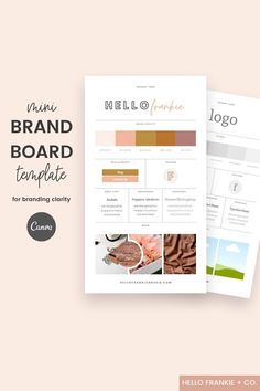 a brochure with the words brand board template