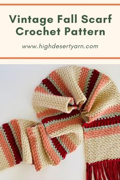 the vintage fall scarf crochet pattern is easy to make and perfect for beginners