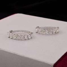 This fabulous Handmade Earrings is the right choice for you to dress to impress. It is made with 18k White Gold along with the Diamond studding and the spectacular design adds to its glittering. ✧✧Welcome To Our Shop Spectrum Jewels India✧✧ Pear Cut Diamond Hoops Earrings, 18K Gold Wedding Earrings, Handmade Jewelry, Cluster Bridal Earrings, Statement Earrings, Gift For Women ★PRODUCT SPECIFICATION★ * ITEM CODE - SEE-15652A * METAL - 18k White Gold * 18k White Gold Weight : 4.07gm * GROSS WEIGHT Anniversary Cubic Zirconia Hoop Earrings With Elegant Design, Anniversary Hoop Earrings With Cubic Zirconia, Elegant Hand Set Hoop Earrings For Anniversary, Hand Set Round Hoop Earrings For Wedding, White Cubic Zirconia Hoop Earrings For Wedding, Single Marquise Earring For Anniversary, Luxury Diamond Single Earring For Wedding, Luxury Single Diamond Earring For Wedding, Elegant Marquise Hoop Earrings For Wedding