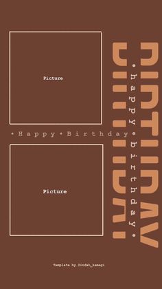 a brown and white poster with the words happy birthday