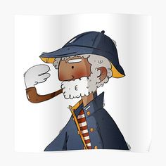 an old man with a pipe in his hand poster