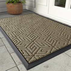 PRICES MAY VARY. 【Capture Dirt and Moisture】Yimobra welcome outdoor door mat features with patterned groove design that provide a good catcher for sand/ debris/ dust from bare feet and shoe/ sandel/ boot soles. The beveled border design helps to form a retention dam to catches everything the dogs bring in including muddy, wet feet 【Non Slip Rubber Backing】Yimobra outdoor doormats are made of heavy duty non-slip rubber backing, which helps prevent you from slipping when entering and exiting, ensu Entryway Floor, Outdoor Doormats, Door Mat Outdoor, Clean Patio, Door Mat Entryway, Waterproof Patio, Outdoor Welcome Mat, Entryway Flooring, Outdoor Entryway