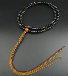 Zen Soto Juzu with Ebony Tigers Eye Black Hand-strung Mala As Gift, Black Hand-strung Mala As A Gift, Hand-strung Black Mala As A Gift, Traditional Black Necklace With 8mm Beads, Black Necklaces With Wooden Beads For Healing, Black Spiritual Mala For Healing, Black Mala With Round Beads, Black Spiritual Healing Beads, Black Wooden Beads For Meditation