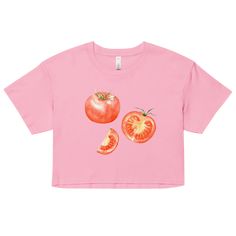 Our Ripened Tomatoes crop top is fresh, just in time for summer! Just In Time, In Time, Tomatoes, Crop Top, Crop Tops, White