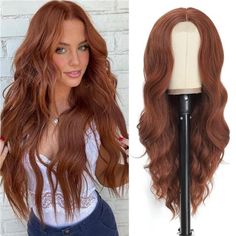 Blond Ombre, Green Wig, Wavy Wig, Ombre Wigs, Copper Hair, Short Bob Wigs, Tape In Hair Extensions, Middle Part, Long Wigs