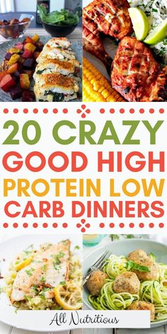 High Protein Low Carb Dinners, Protein Low Carb Meals, High Protein Low Carb Dinner, High Protein Low Carb Meals, Low Carb Dishes, High Protein Dinners, High Protein Low Carb Recipes Dinner, Low Carb Dinner Ideas, Protein Dinners