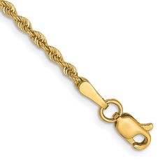 14k Yellow Gold 2.0mm Solid Rope Chain Rope Design, Fine Jewelry Bracelets, Gift For Family, Bracelets And Charms, Beautiful Gift Boxes, Rope Chain, Chain Styles, Gift Packaging, Chain Bracelet