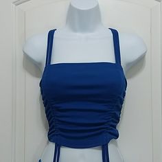 Royal Blue Crop Top With Adjustable Strings. Nwt...Size Xsmall...See Photos For Care Details...092023b12 Tags: Royal Blue, Blue Crop Top, Crop Top, Sexy Top Blue Clothes Y2k, Blue Ruched Sleeveless Top, Fitted Blue Top With Drawstring, Croptop Aesthetic Outfit, Obx Clothes, Aesthetic Clothes Png, Royal Blue Crop Top, Rave Party Outfit, Royal Blue Outfits