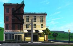 created by toto/aka me give credits if use or inspo ! pls ! Bloxburg Laundromat, City Bloxburg, Town Building, City Layout, First Story, House Inspiration, Room Inspo, Layout, Created By