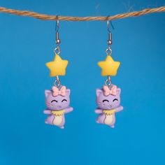 She's not a very good dancer. does she care? NO Should you buy these earrings? YES 4cm in size.   Made from resin with stainless steel hooks. Kitten Earrings, Jewelry Earrings Dangle, Etsy Earrings, Dancing, Dangle Drop Earrings, Dancer, Dangle Earrings, Kittens, Etsy Accessories