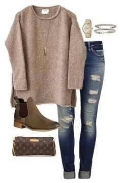 Mode Casual, Casual Winter Outfits, 가을 패션, Winter Sweaters, Fall Winter Outfits, Sweater Fashion, Outfits Casuales, Ripped Jeans, Look Fashion