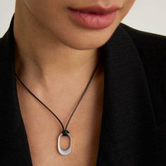 Lean into this contrasting combo, inspired by New York City: a sleek brushed pendant on a 19-inch utilitarian black cord. And with a slider for adjustable length, you can wear it your way.
Material: DD Signature brushed rhodium and high polish edges over high-quality brass.
Length: 14" - 19" (adjustable) Virtual Fashion, Cuff Bangles, Rings Statement, Ring Necklace, Chain Bracelet, Chains Necklace, Statement Earrings, Clip On Earrings, Jewelry Shop