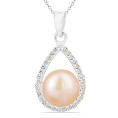 WHOLESALE PEACH PEARL SILVER PENDANT WITH WHITE ZIRCON Exquisite Cubic Zirconia Jewelry With Pearl Pendant, Pearl White Sterling Silver Pendant Jewelry, Teardrop Pearl Pendant With Cubic Zirconia, Exquisite Pear-shaped Pearl Pendant Jewelry, Pear-shaped Pearl Pendant Jewelry With Cubic Zirconia, Buy Wholesale Jewelry, Silver Pearl Jewelry, Opal Moonstone